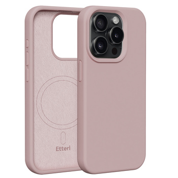Etui Etteri Silicone Mag do iPhone 15 Pro 6,1" jasnoróżowe
