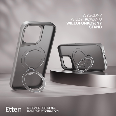 Etui Etteri Matt Mag Ring do iPhone 15 Pro Max 6,7" szare