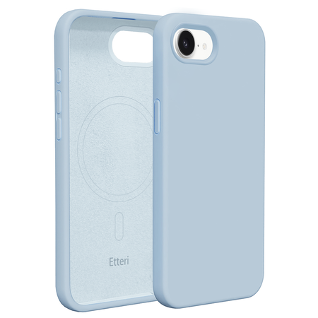 Etui Etteri Silicone Mag do iPhone 16e jasnoniebieskie