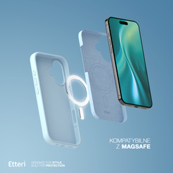 Etui Etteri Silicone Mag do iPhone 16 6,1" jasnoniebieskie