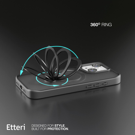 Etui Etteri Matt Mag Ring do iPhone 14 6,1" czarne