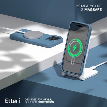 Etui Etteri Silicone Mag do iPhone 15 Pro 6,1" ciemnoniebieskie
