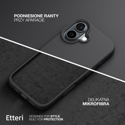 Etui Etteri Silicone Case do iPhone 16 6,1" czarne