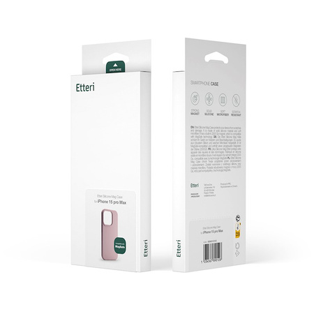 Etui Etteri Silicone Mag do iPhone 16e jasnoróżowe