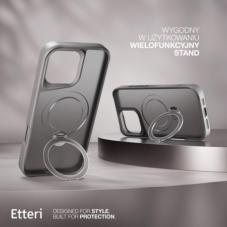 Etui Etteri Matt Mag Ring do iPhone 16 Pro 6,3" szare