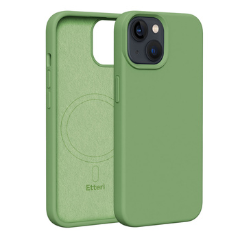 Etui Etteri Silicone Mag do iPhone 14 6,1" jasnozielone