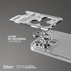 Etteri Camera Lens Protector szkło na aparat do iPhone 16 Pro / 16 Pro Max srebrny
