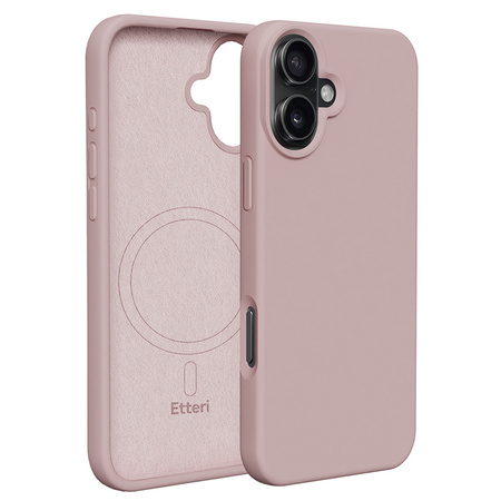 Etui Etteri Silicone Mag do iPhone 16 Plus 6,7" jasnoróżowe