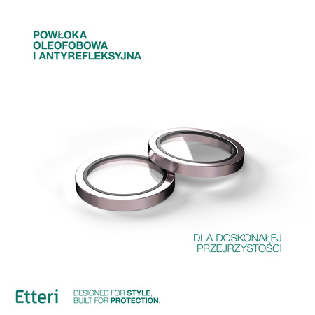 Etteri Camera Lens Protector szkło na aparat do iPhone 15 / 15 Plus różowy