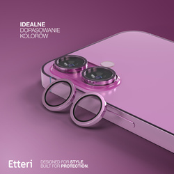 Etteri Camera Lens Protector szkło na aparat do iPhone 16 / 16 Plus różowy
