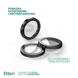 Etteri Camera Lens Protector szkło na aparat do iPhone 15 Pro / 15 Pro Max czarny
