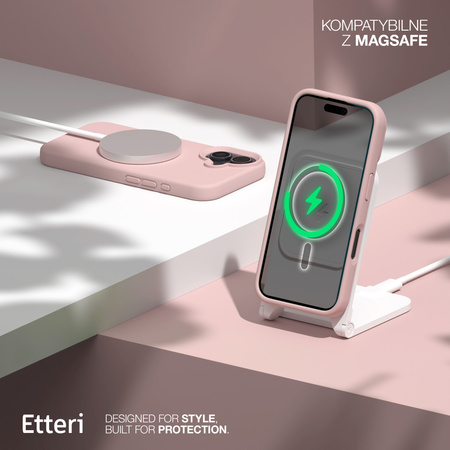 Etui Etteri Silicone Mag do iPhone 16 Plus 6,7" jasnoróżowe