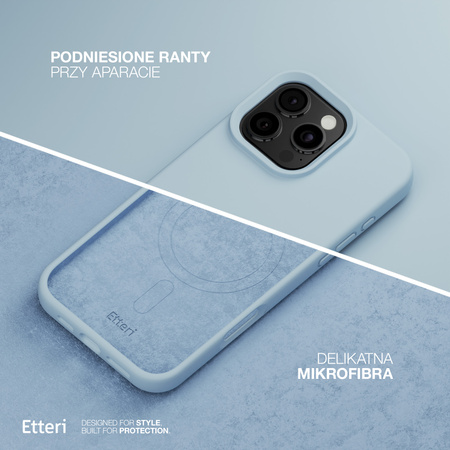 Etui Etteri Silicone Mag do iPhone 15 Pro 6,1" jasnoniebieskie