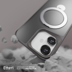 Etui Etteri Matt Mag Ring do iPhone 16 6,1" szare