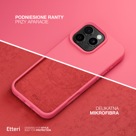 Etui Etteri Silicone Mag do iPhone 16 Pro 6,3" malinowe