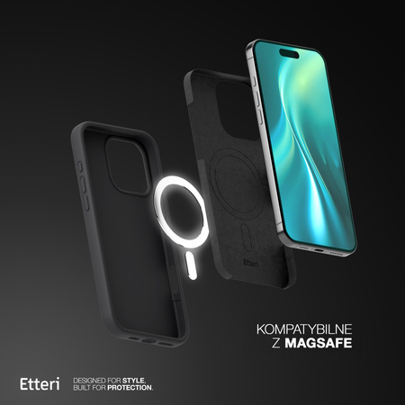 Etui Etteri Silicone Mag do iPhone 12 / 12 Pro 6,1" czarne
