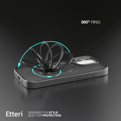 Etui Etteri Matt Mag Ring do iPhone 16 6,1" czarne