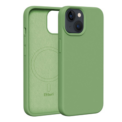 Etui Etteri Silicone Mag do iPhone 13 6,1" jasnozielone
