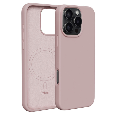 Etui Etteri Silicone Mag do iPhone 16 Pro 6,3" jasnoróżowe