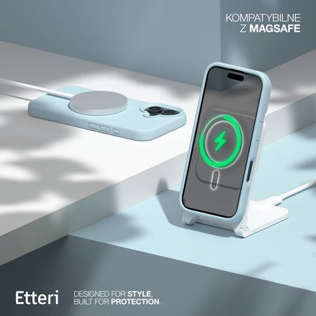 Etui Etteri Silicone Mag do iPhone 16 6,1" jasnoniebieskie