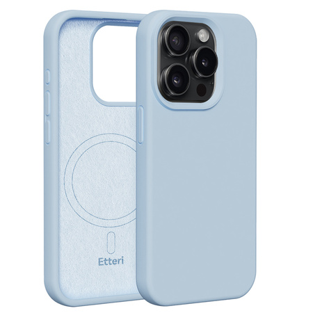 Etui Etteri Silicone Mag do iPhone 15 Pro 6,1" jasnoniebieskie