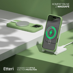 Etui Etteri Silicone Mag do iPhone 15 6,1" jasnozielone