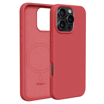 Etui Etteri Silicone Mag do iPhone 16 Pro 6,3" malinowe