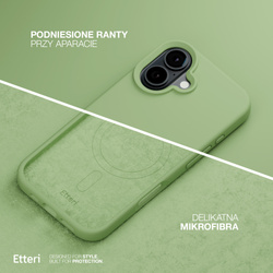 Etui Etteri Silicone Mag do iPhone 16 6,1" jasnozielone