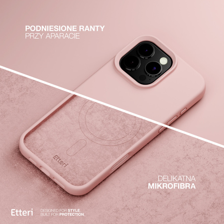 Etui Etteri Silicone Mag do iPhone 13 6,1" jasnoróżowe