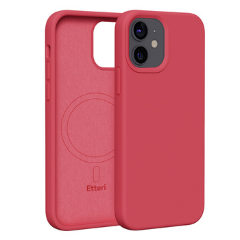Etui Etteri Silicone Mag do iPhone 12 / 12 Pro 6,1" malinowe