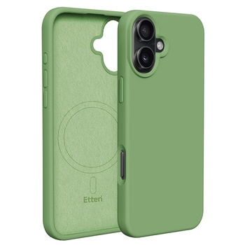 Etui Etteri Silicone Mag do iPhone 16 6,1" jasnozielone