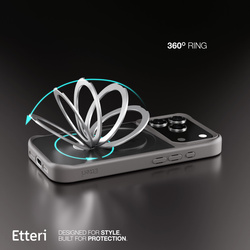 Etui Etteri Matt Mag Ring do iPhone 17 Pro Max szare