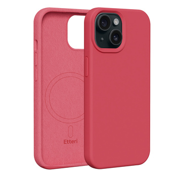 Etui Etteri Silicone Mag do iPhone 15 6,1" malinowe