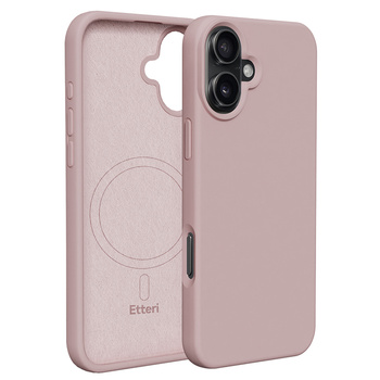 Etui Etteri Silicone Mag do iPhone 16 6,1" jasnoróżowe