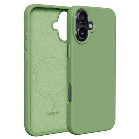 Etui Etteri Silicone Mag do iPhone 16 6,1" jasnozielone
