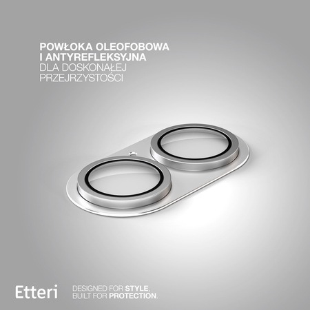 Etteri pełna ochrona aparatów do iPhone 17 srebrna