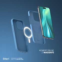 Etui Etteri Silicone Mag do iPhone 16 Pro 6,3" ciemnoniebieskie