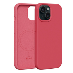 Etui Etteri Silicone Mag do iPhone 15 6,1" malinowe