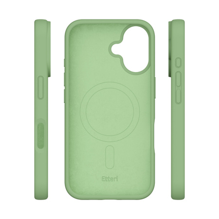 Etui Etteri Silicone Mag do iPhone 16 Plus 6,7" jasnozielone