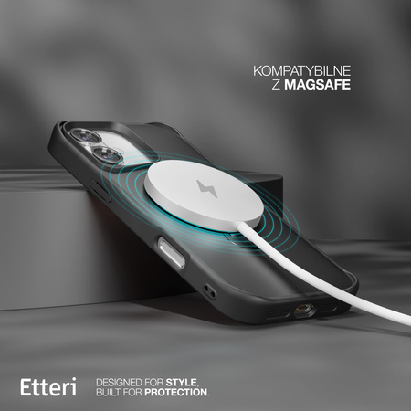 Etui Etteri Matt Mag Ring do iPhone 16 Plus 6,7" czarne
