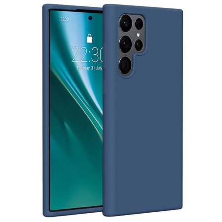 Etui Etteri Silicone Case do Samsung Galaxy S22 Ultra ciemnoniebieskie