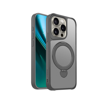 Etui Etteri Matt Mag Ring do iPhone 15 Pro 6,1" szare