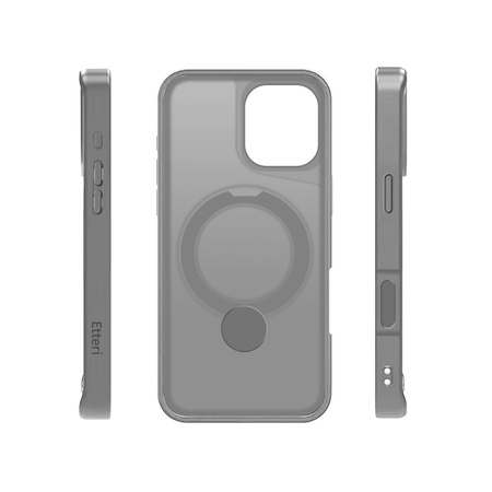 Etui Etteri Matt Mag Ring do iPhone 16 6,1" szare