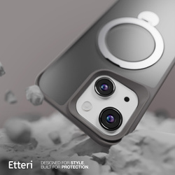 Etui Etteri Matt Mag Ring do iPhone 15 6,1" szare