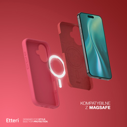 Etui Etteri Silicone Mag do iPhone 16 6,1" malinowe