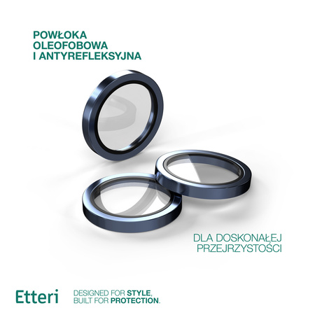 Etteri Camera Lens Protector szkło na aparat do iPhone 15 Pro / 15 Pro Max niebieski