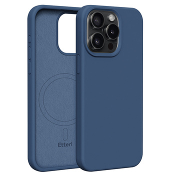 Etui Etteri Silicone Mag do iPhone 15 Pro Max 6,7" ciemnoniebieskie