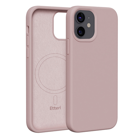 Etui Etteri Silicone Mag do iPhone 12 / 12 Pro 6,1" jasnoróżowe