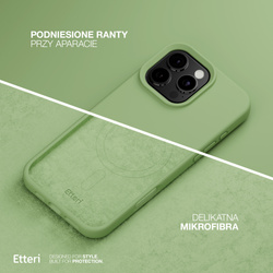 Etui Etteri Silicone Mag do iPhone 15 6,1" jasnozielone