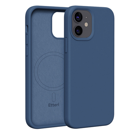 Etui Etteri Silicone Mag do iPhone 12 / 12 Pro 6,1" ciemnoniebieskie
